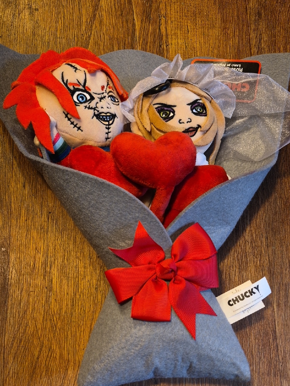 Chucky Plush Valentine Bouquet - Red Heart Plush Gift